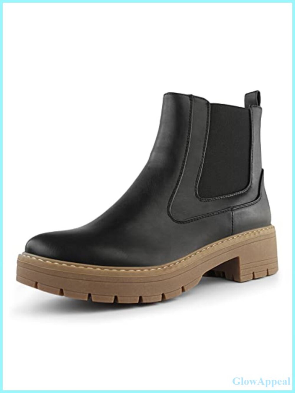 Slip On Chunky Heel Ankle Chelsea Boot with Gore Panels
